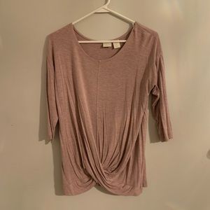 Rust pink twist short sleeve shirt